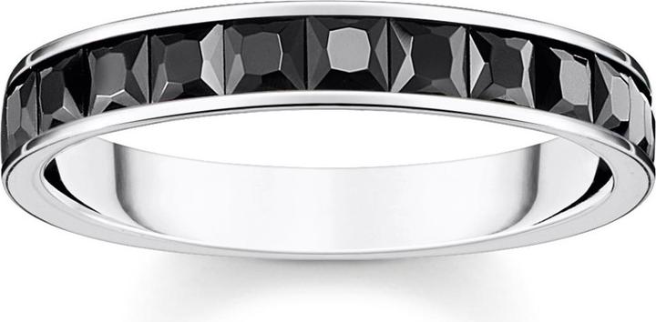 Produktbild Thomas Sabo Ring mit Schwarzen Steinen Pavé Silber (58, 925 Silber)