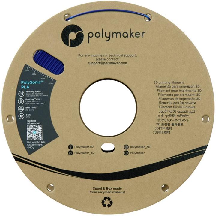 Actual product image Polymaker PolySonic High Speed PLA (PLA, 1.75 mm, 1000 g, Blue)