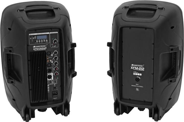 Produktbild Omnitronic Aktives PA Lautsprecher Set XFM 212AP Bluetooth, inkl. Mikrofon, Trolley Funktion (Aktiv, 1x 150 W)