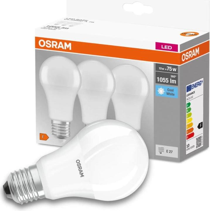 Produktbild Osram Led Base Classic A (E27, 10.50 W, 1060 lm, 3 x, F)