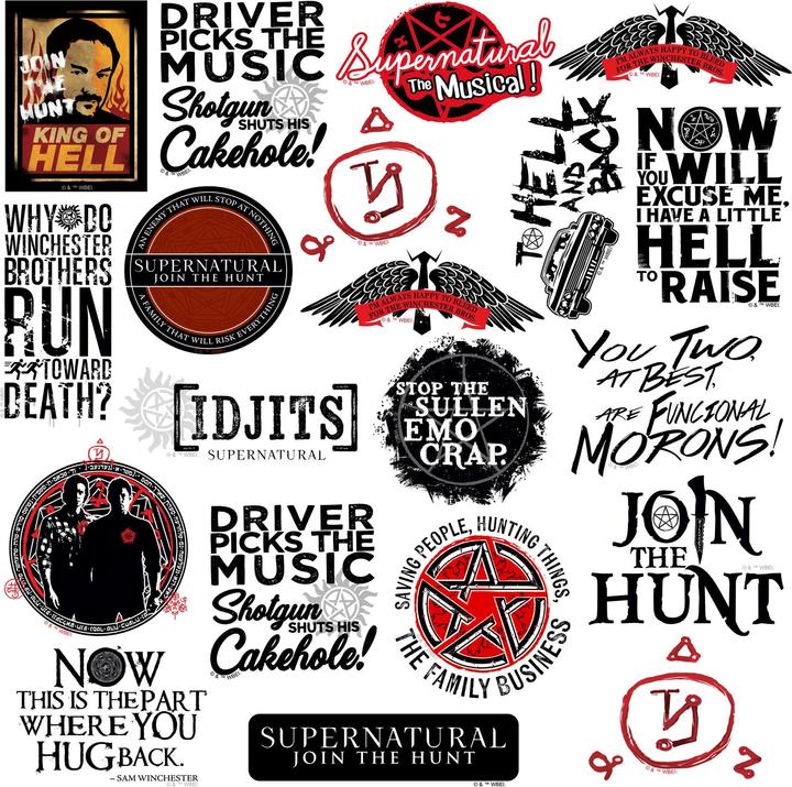 Produktbild Supernatural Sortierte Designs Aufkleber Deluxe 100erPack Vinyl