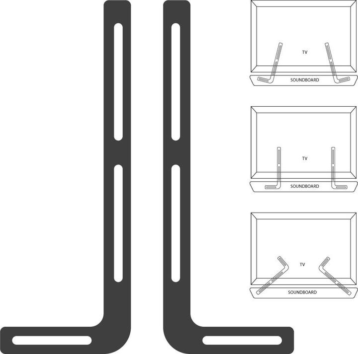 VCM Universal soundbar mount SB300 (1 pcs., Wall installation, Not movable)