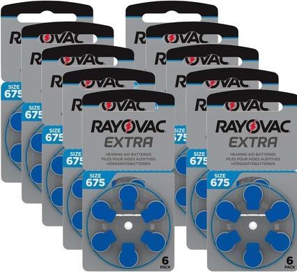 Rayovac Extra 675 Hörgerätebatterien (60 Stk., 675, 640 mAh)