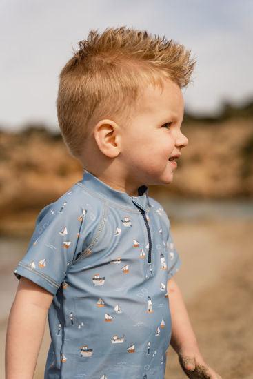 Actual product image Little Dutch Sailors Bay Short Sleeve Swimsuit Dark Blue - 86/92 (86)