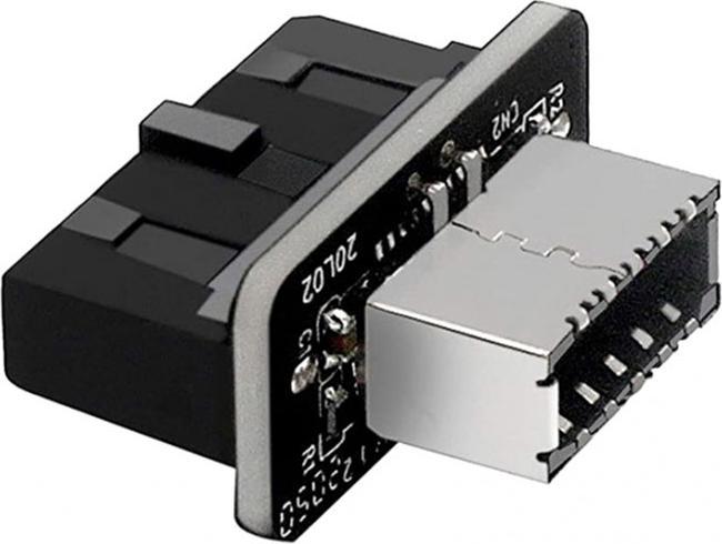 Aquatuning Internal 19-pin connector (USB 3.0) to USB 3.1 Type-E 20-pin Key A, (180??)