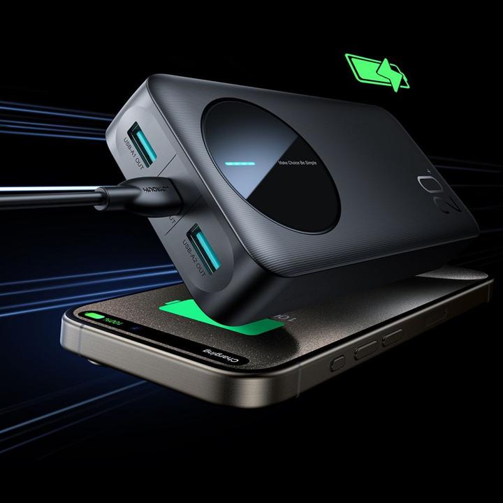 Produktbild Joyroom Powerbank JR-PBF14 20000mAh 2.4A 2x USB-A 1x USB-C - black (20000 mAh, 74 Wh)