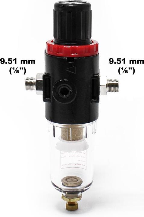 Produktbild Wiltec Airbrush Kompressor Druckregler Filter Wasserabscheider bis 7 bar 2x 9,51mm 1/8"