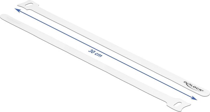Actual product image Delock Velcro cable tie L 300 x W 12 mm white 10 pieces (Velcro cable ties, 300 mm, 10 pcs.)