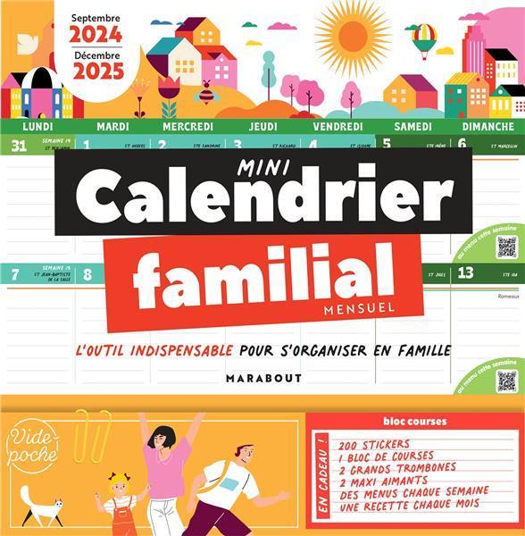 Actual product image Mini calendrier familial mensuel : septembre 2024, décembre 2025 (Hardcover, French)