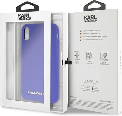 Actual product image Karl Lagerfeld case for iPhone XR KLHCI61SLVOG hard case purple Silicone (Apple iPhone XR)
