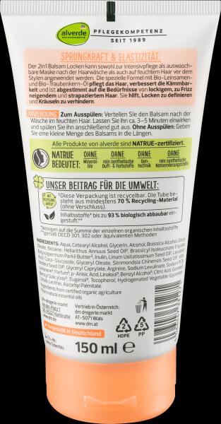 Produktbild dm alverde Conditioner 2in1 Balsam Locken Bio-Leinsamen, Bio-Traube