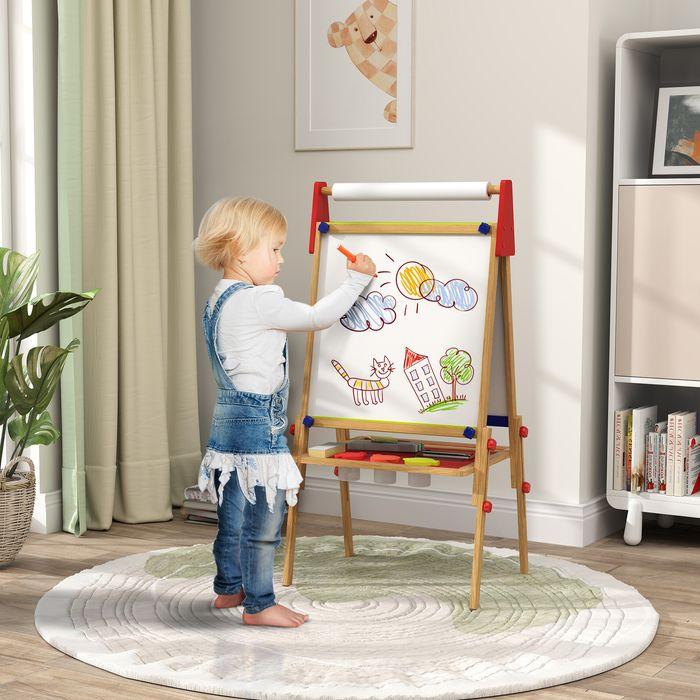 Produktbild Swisshandel24 3-in-1 Kindertafel höhenverstellbar, doppelseitige Kinder Staffelei mit Ablage