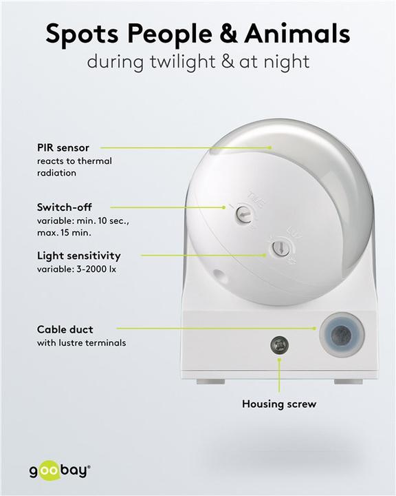 Actual product image Goobay Surface-mounted Pir motion detector (12 m)