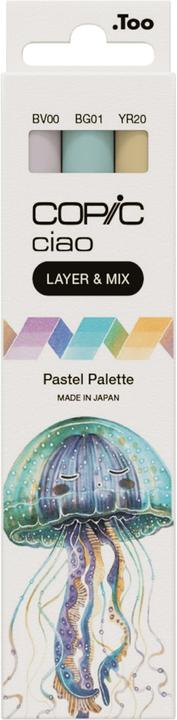 BV-00 Ombre Mauve, BG-01 Aqua Blue, YR-20 Yellowish Shade
