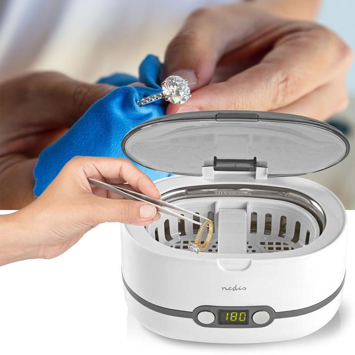 Image du produit Nedis Nettoyeur à ultrasons pour bijoux, 600ml, minuterie (43 kHz, 600 ml)