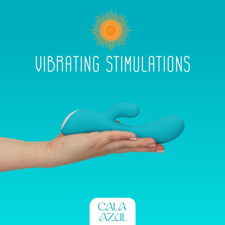 Actual product image Cala Azul Martina Rabbit Vibrator - Azul