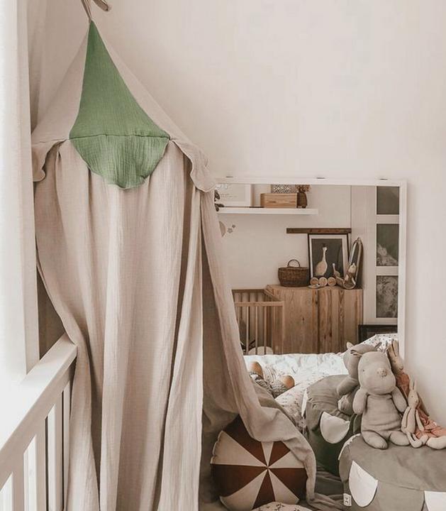 Muzpony Baldachin aus Musselin-Baumwolle «Beige»