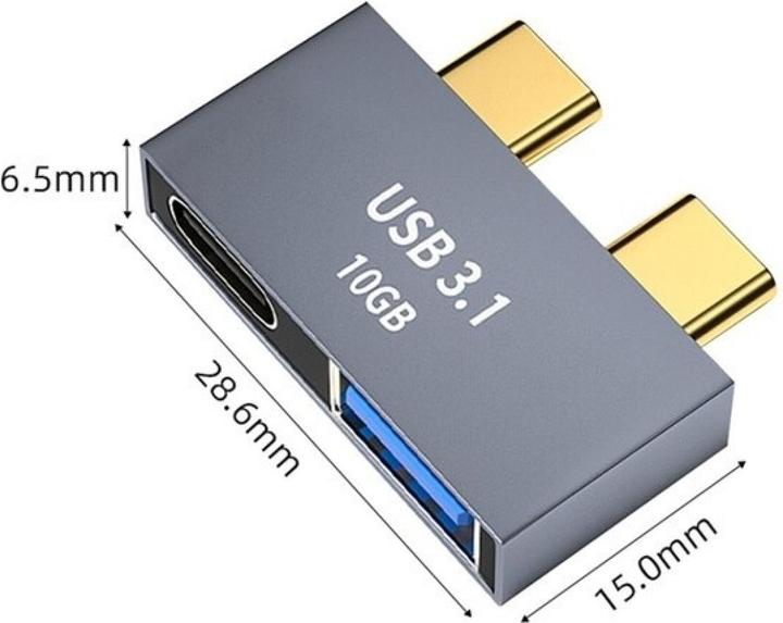 Actual product image PowerGuard Dual USB-C to Dual USB-C / USB-A 3.1 Adapter for Apple MacBook (USB-C)