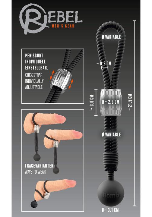 Produktbild Rebel Heavy Rope Cock Strap with Ball (5.50 cm)