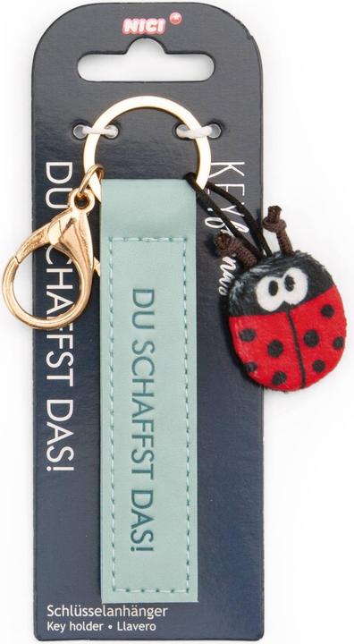Produktbild Magni NICI Schlüsselanhänger Du schaffst das! Kunstlederband mit Marienkäfer türkis 10cm