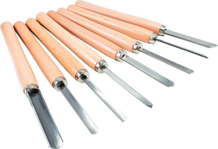 Actual product image Scheppach Woodturning tool set 8 pcs.