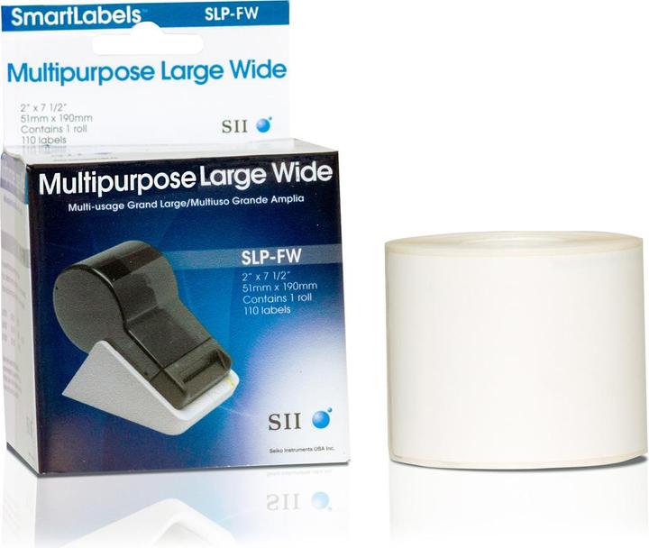 Actual product image Seiko SLP-FW Folder labels wide, 1 roll à 110 labels