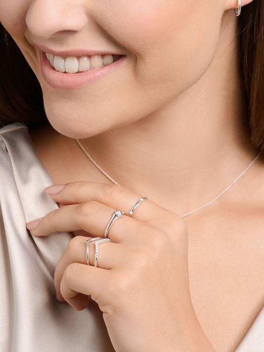 Produktbild Thomas Sabo Ring V Form mit Weissen Steinen Silber (54, 925 Silber)