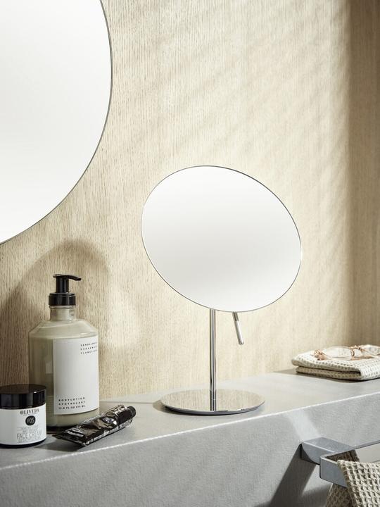 Immagine prodotto Emco Specchio adesivo puro, diametro 200 mm, con impugnatura, ingrandimento 7 volte, cromo, 10940013