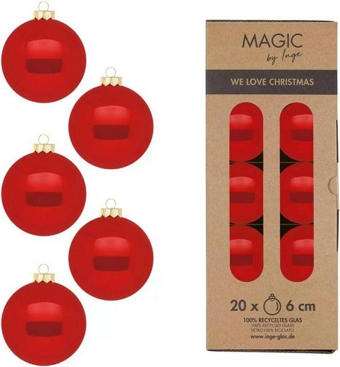 Produktbild Inge’s Glas Christmas Decor Weihnachtskugel Modern 20 Stück, Rot (20 -teilig)