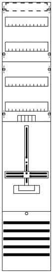 Actual product image Striebel & John Complete panel 1 counter DF19C1V + 2 res. equipped and pre-drilled 1350mm