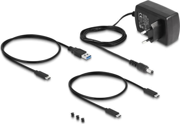 Image du produit Delock Convertisseur USB Type-C pour 1 x SSD M.2 NVMe + 1 x SATA SSD / HDD avec fonction de clonage