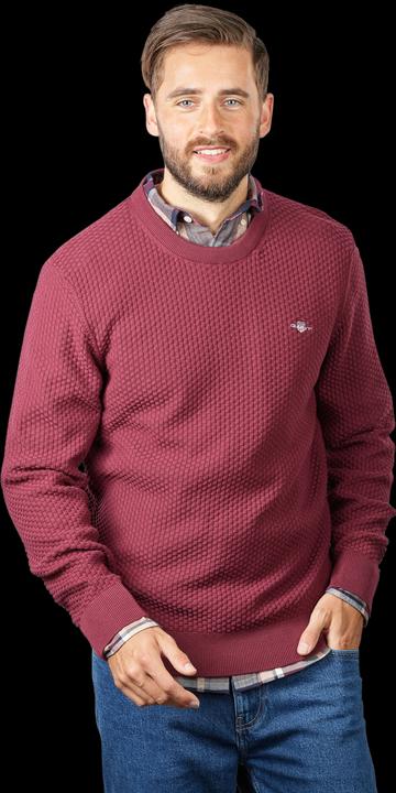 Produktbild GANT Cotton Texture Pullover Crew Neck Red Shadow (L)