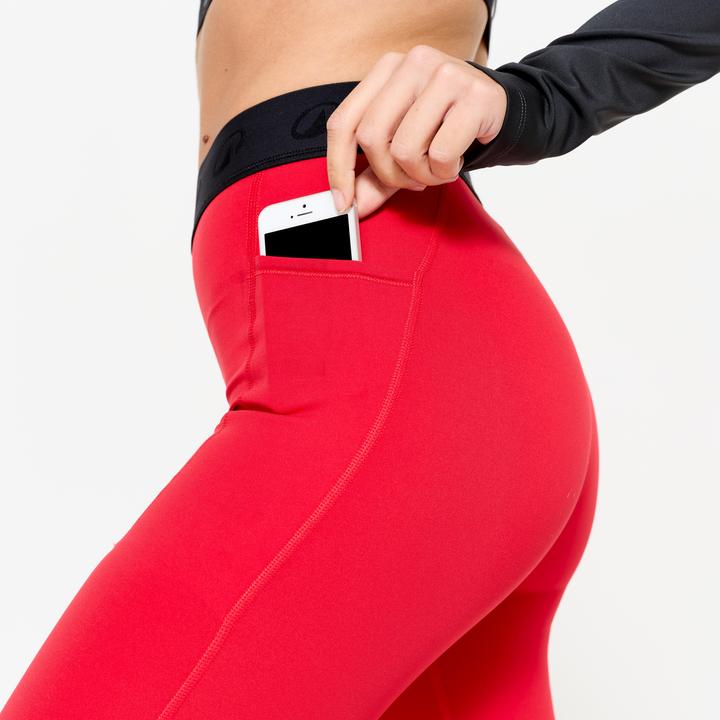 Produktbild Domyos Leggings Damen Elastikbund - rot (W28/L31)