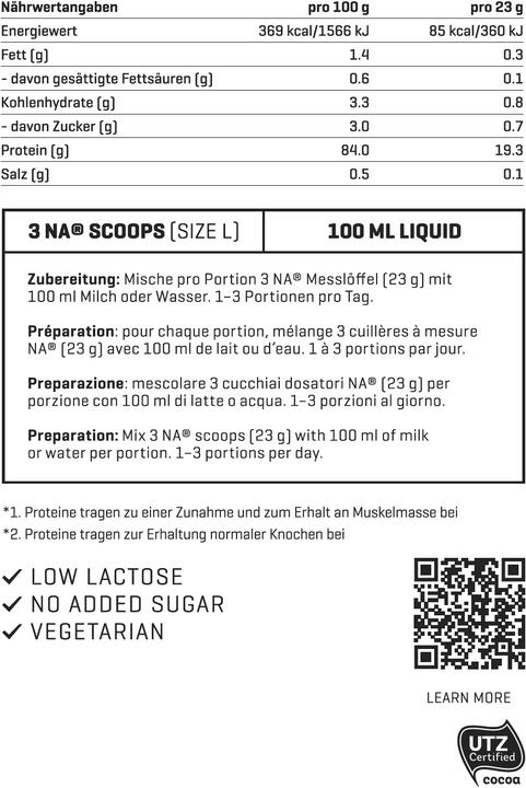 Valori nutrizionali e ingredienti Nutriathletic Whey Protein Isolate (Cioccolato svizzero, 1 pz., 800 g)