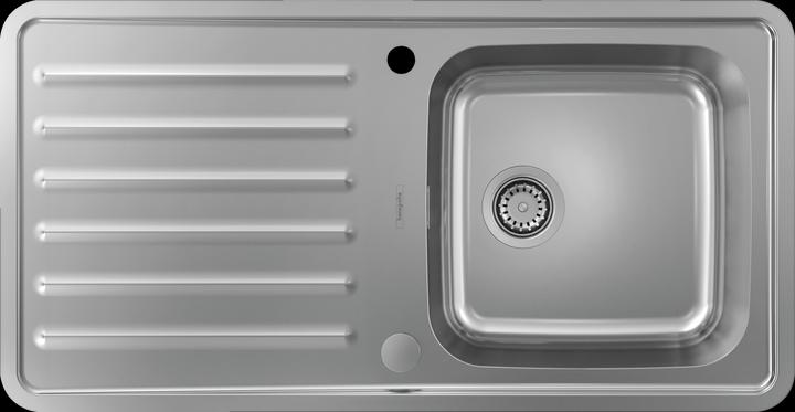 Produktbild hansgrohe HG Einbauspüle 400/400 m Abtr. links S4113-F400 edelstahl (Aufsatzspülbecken, 50.50 cm, 97.50 cm)
