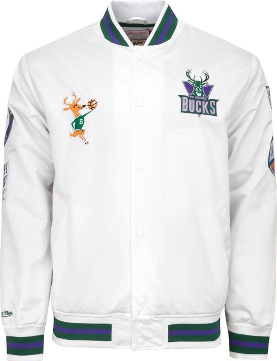 Mitchell & Ness City Lightweight Satin Jacke - Milwaukee Bucks - XXL (XXL)