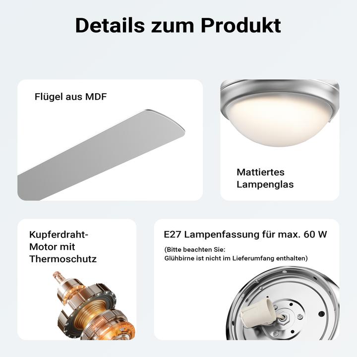 Produktbild Wiltec Deckenventilator (50 dB)