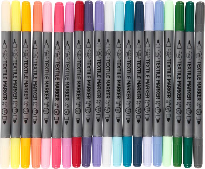 Creativ Company Textilmarker (Mehrfarbig, 3.60 mm, 20 x)