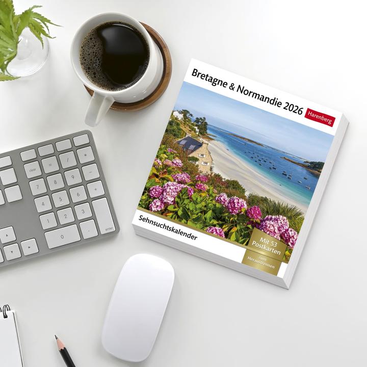 Immagine prodotto Harenberg Bretagne & Normandie Sehnsuchtskalender 2026 - Wochenkalender mit 53 Postkarten (Tedesco)