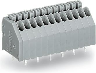 Produktbild Wago Wire-to-Board-Reihenklemme, Durchsteckmontage, 2.5mm Raster, 45 °, Federzugklemme, 4 Pole