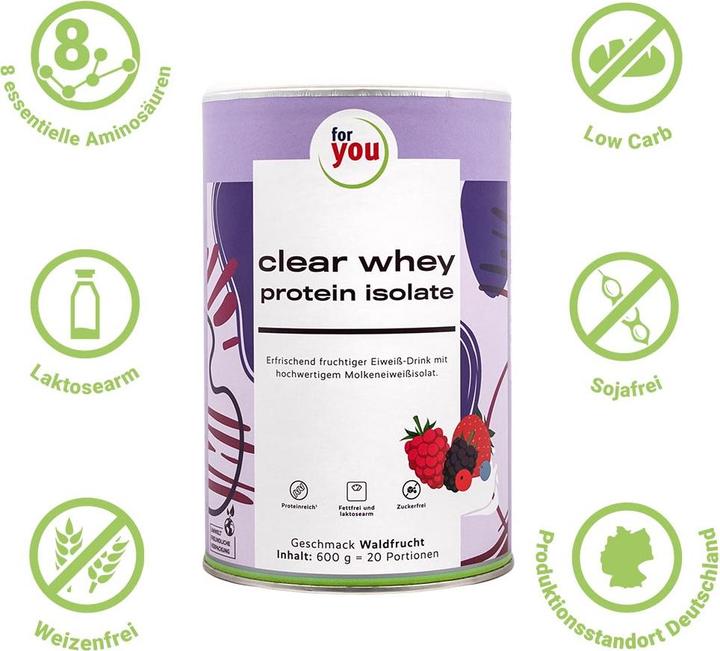 Image du produit For You clear whey protein isolate - Fruits de bois (Fruits des bois, 1 pcs, 600 g)