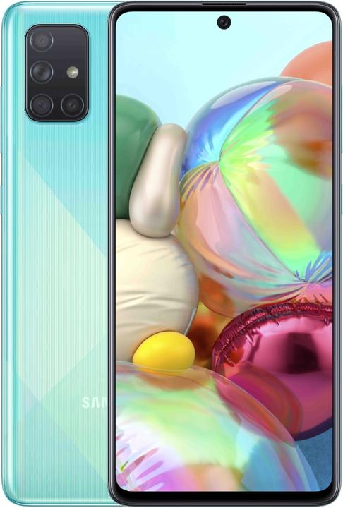 Samsung Galaxy A71 EU (128 GB, Prism Crush Blue, 6.70", Dual SIM + SD, 64 Mpx, 4G)
