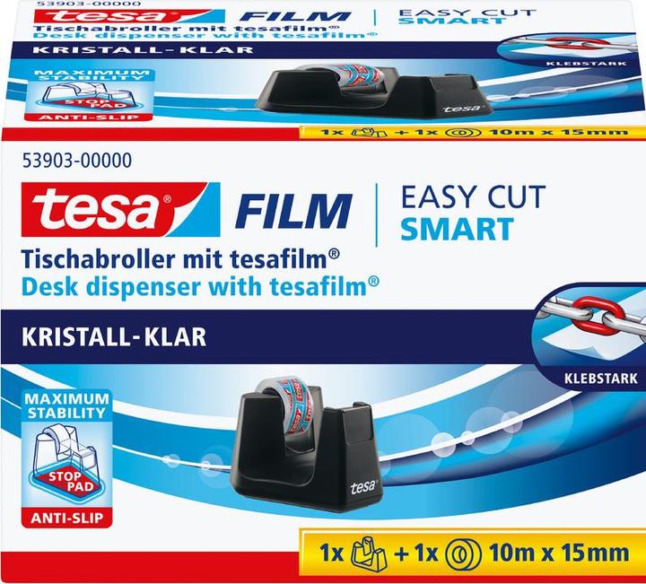 Image du produit tesa Dérouleur de ruban adhésif EASY CUT SMART pour tables, avec technologie antidérapante, y compris 1