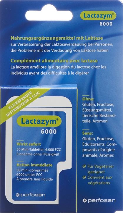 Nutritional values and ingredients Lactazym 6000 Mini (50 Piece, Pills, 30 g)