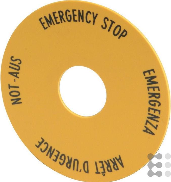 Produktbild Eaton Not-Halt-Schild rund 60mm viersprachig