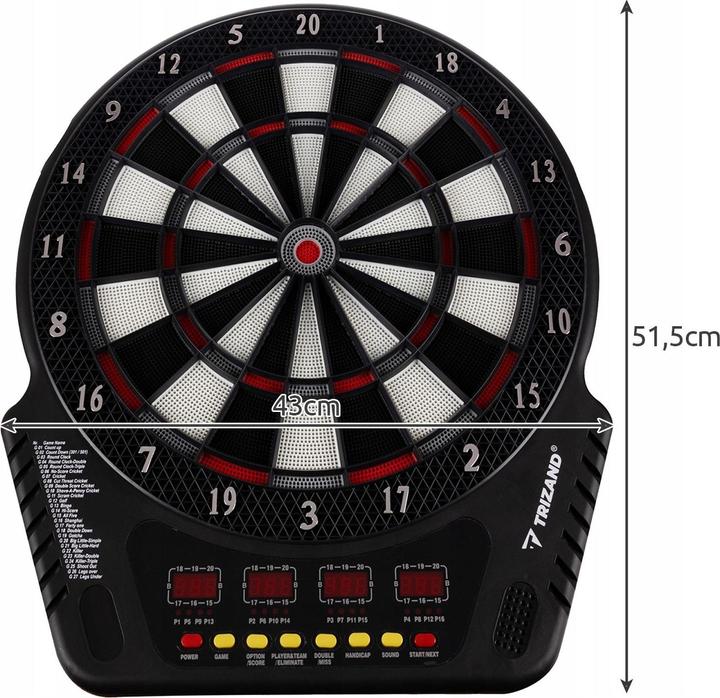 Image du produit Trizand Tableau de fléchettes électroniques avec 27 jeux et accessoires