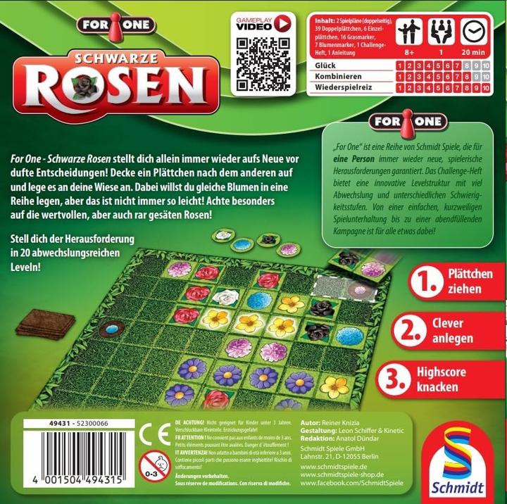 Image du produit Schmidt Spiele For One Roses noires (d) (Allemand)