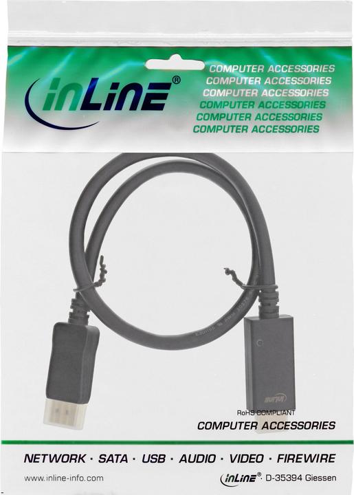 Immagine prodotto InLine DisplayPort — HDMI (Typ A) (0.30 m, HDMI, DisplayPort)
