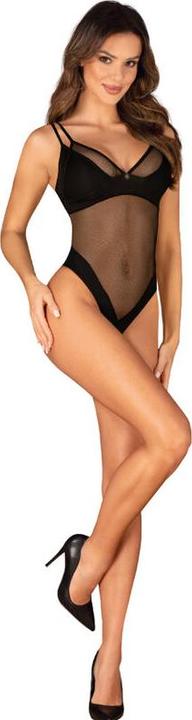 Actual product image Obsessive Nesari Crotchless Teddy - Black (L, XL)