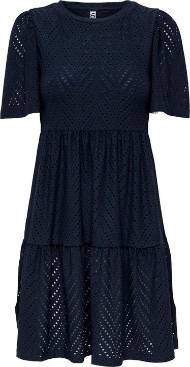 JdY Broderie Anglaise Kleid mit kurzen Ärmeln